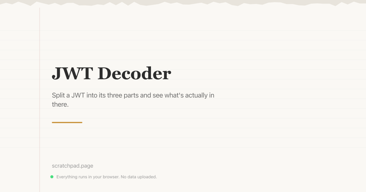 JWT Decoder — Inspect Header, Payload, Claims | Scratchpad
